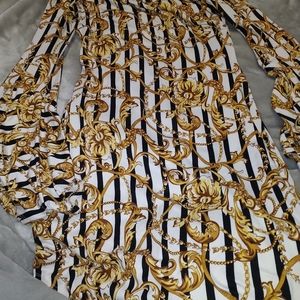 Black white and gold dress